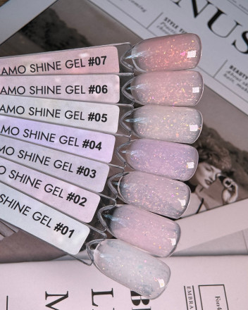 ONE NAIL   Gel   CAMO SHINE   #01   15мл (флакон)   Гель моделирующий с хлопьями Юки