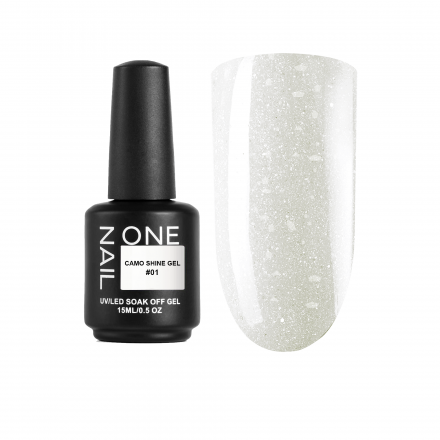 ONE NAIL   Gel   CAMO SHINE   #01   15мл (флакон)   Гель моделирующий с хлопьями Юки