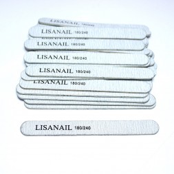LISA NAIL   Пилка прямая  мини на дереве   13см   180/240   [09]   (штучно)   (СНЯТО)